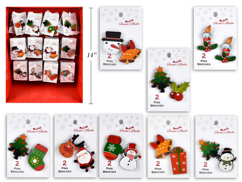 Christmas Plastic Pin Assortments 2 Pack