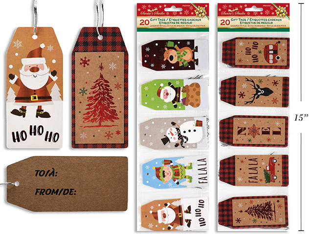 Christmas Foil Hot Stamp Luggage Gift Tags 25 Pack