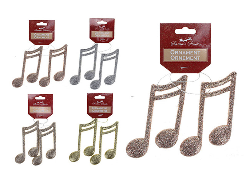 Christmas Musical Beam Note Ornament 2 Pack