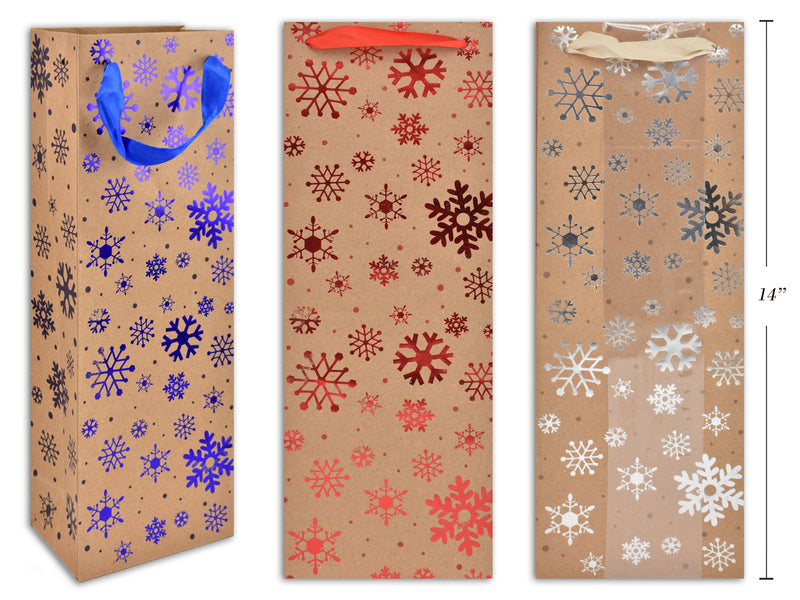Christmas Kraft Snowflake Gift Bag 2 Pack