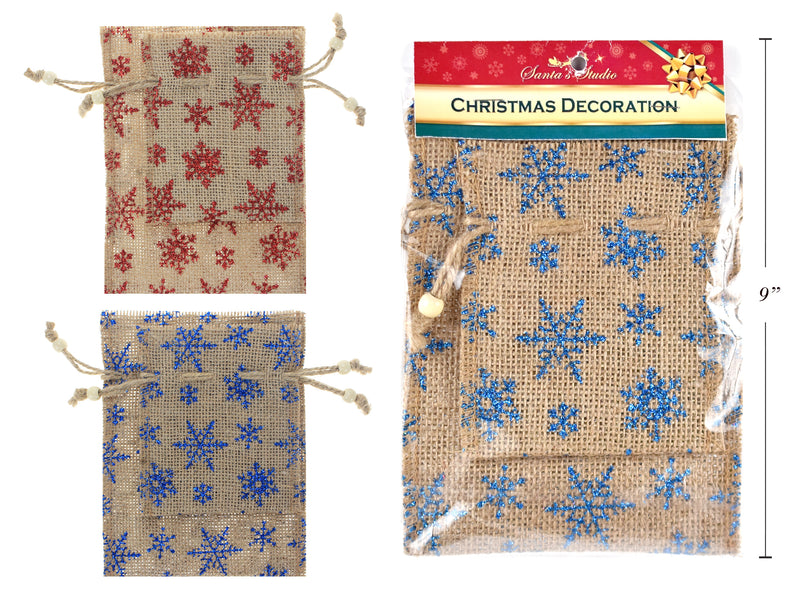 Christmas Burlap Draw String Gift Sack