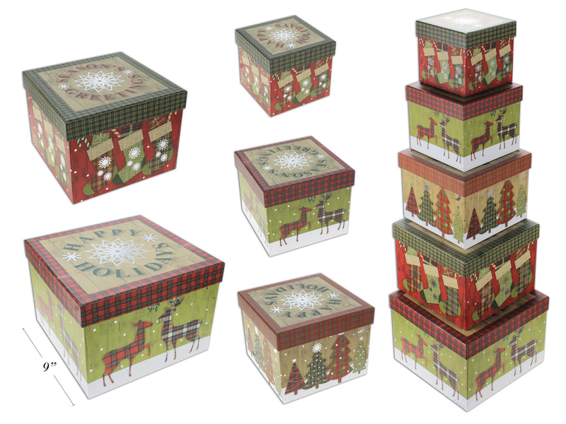 Christmas Silver Square Gift Box Jumbo