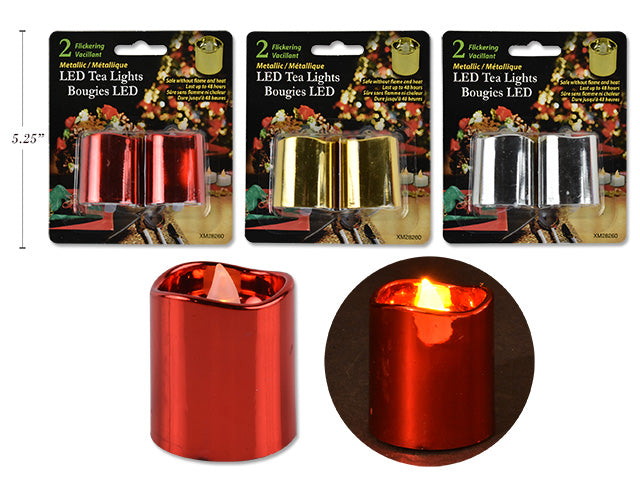 LED Metallic Votive Candle 2 Pack