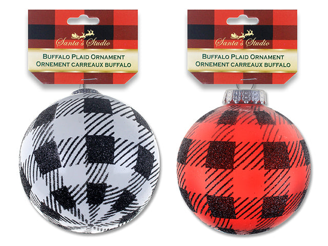 Glitter Buffalo Plaid Ornament