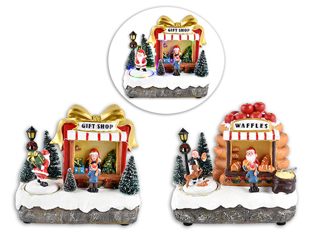 Musical Christmas Stores With A Rotating Character