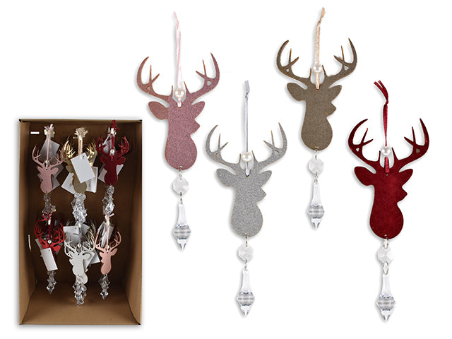 Christmas Die Cut Reindeer Head Ornament