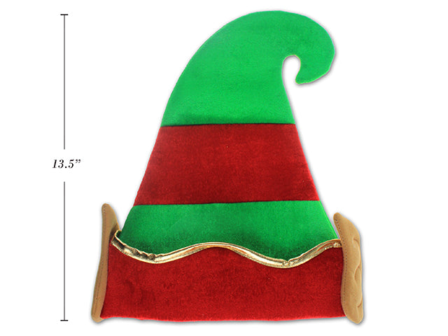 Plush Elf Hat With Gold Border