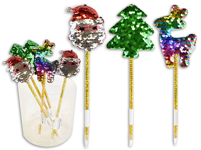 Christmas Flip Sequin Character Pen