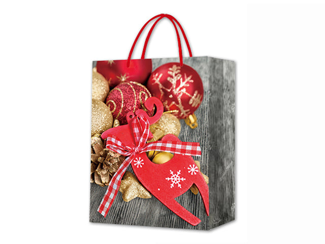 Christmas Matte Photographic Red Ornament Medium Gift Bag