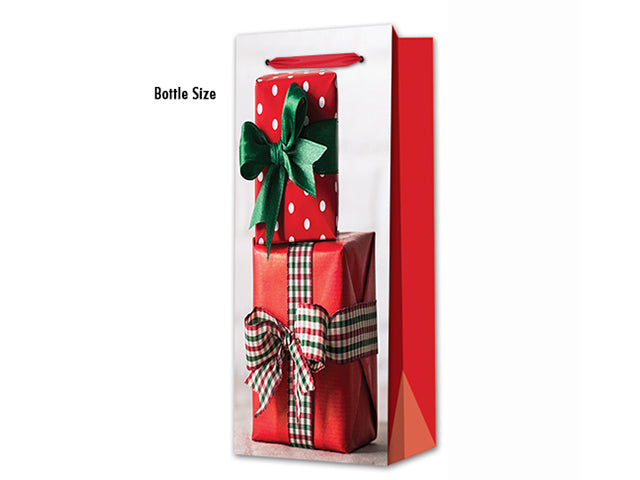 Christmas Matte Photographic Truck Or Present Bottle Gift Bag