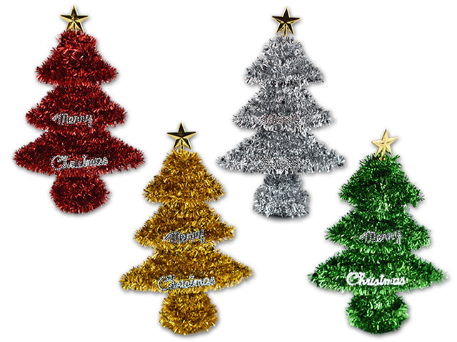 Christmas Tinsel 3D Tree Tabletop Decor