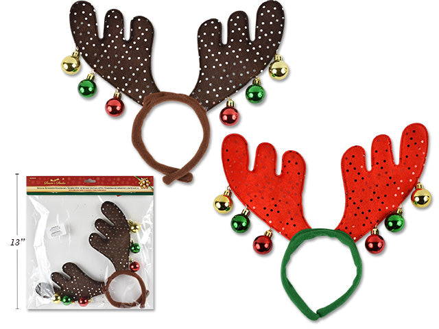 Christmas Sequin Reindeer Antler Headband