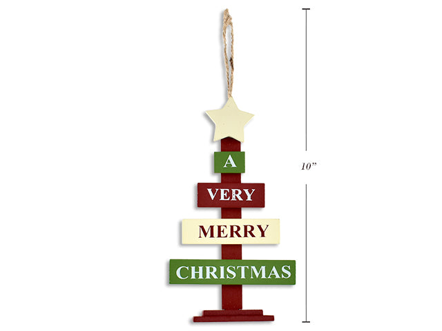 Wooden Sign Christmas Tree Hanging Table Top Decor