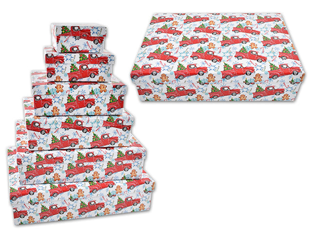 Christmas Glossy Truck Rectangular Gift Boxes Tiny