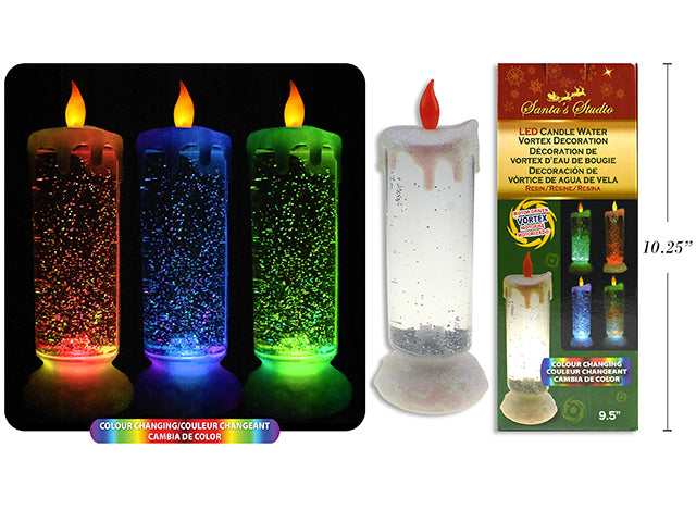Christmas Color Changing Glitter Vortex Candle Decor