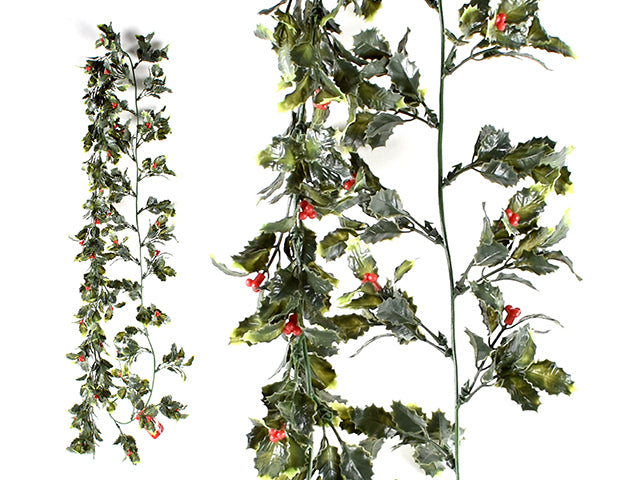 Holly Leaves Garland With Berries
