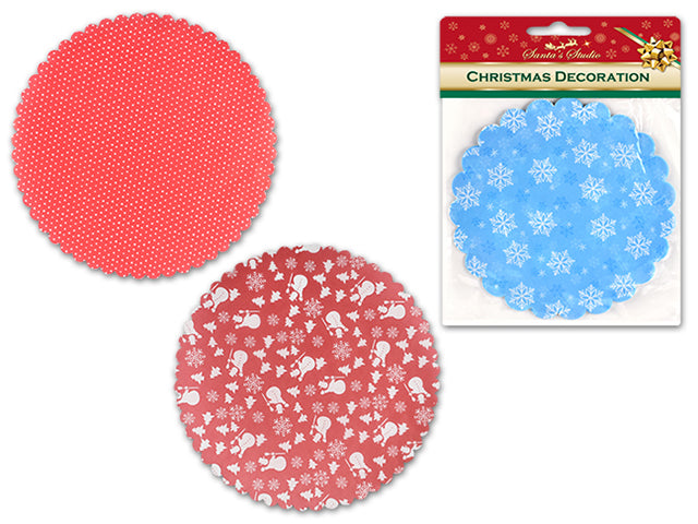 Christmas Grease Proof Printed Paper Doilies