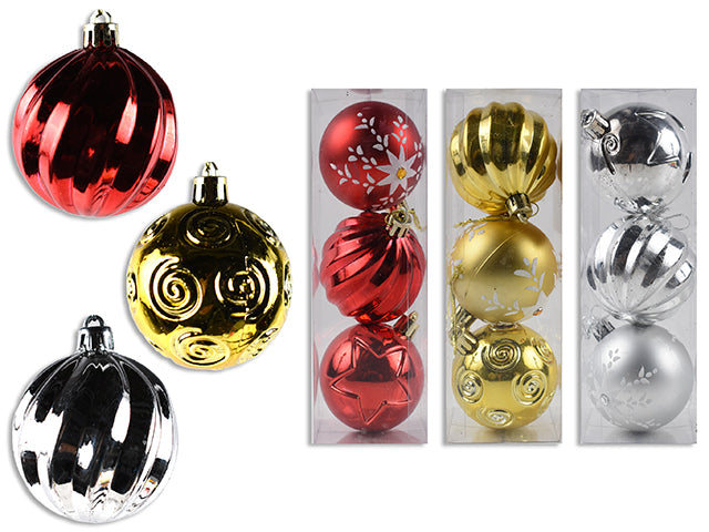 Christmas Ball Ornament Assortment 3 Pack