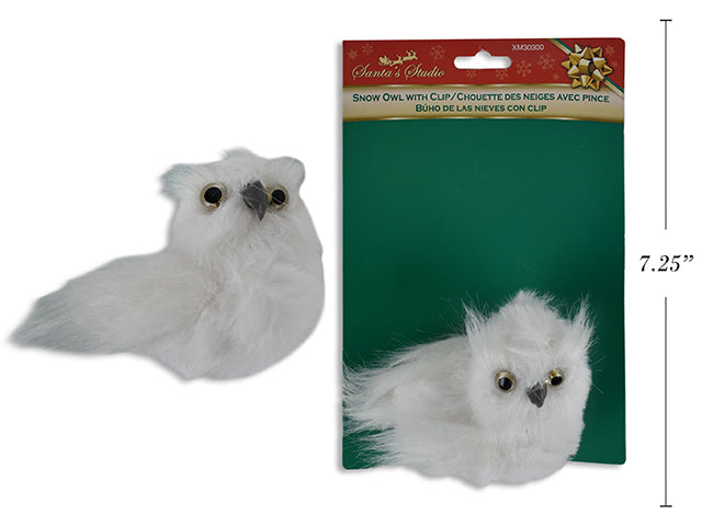 Christmas Snow Owl Clip