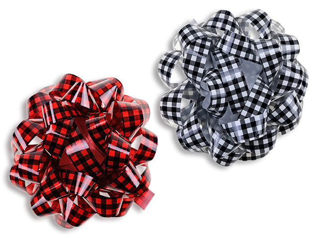 Buffalo Plaid Gift Bows With 28 Loops
