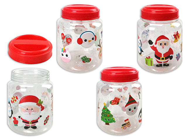 Christmas Printed Screw Top Canister