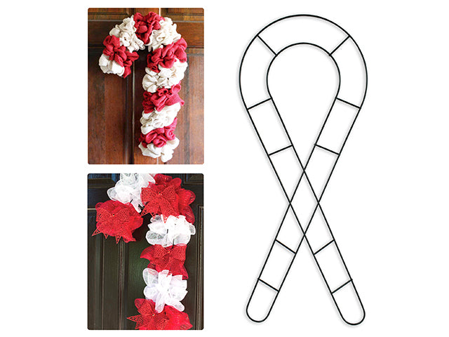 Create Your Own Double Candy Cane Wire Wreath Frame