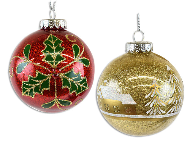 Christmas Hand Paint Glitter Ball Ornament