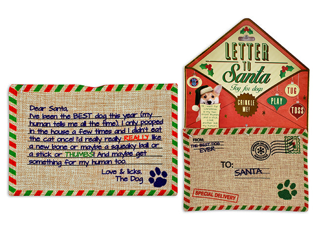 Christmas Canvas Letter To Santa Dog Toy