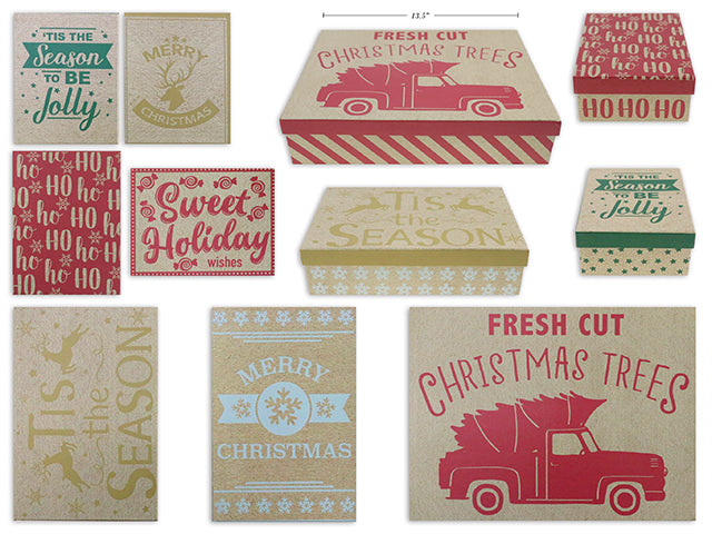 Christmas Kraft Foil Hot Stamping Rectangular Gift Box Large