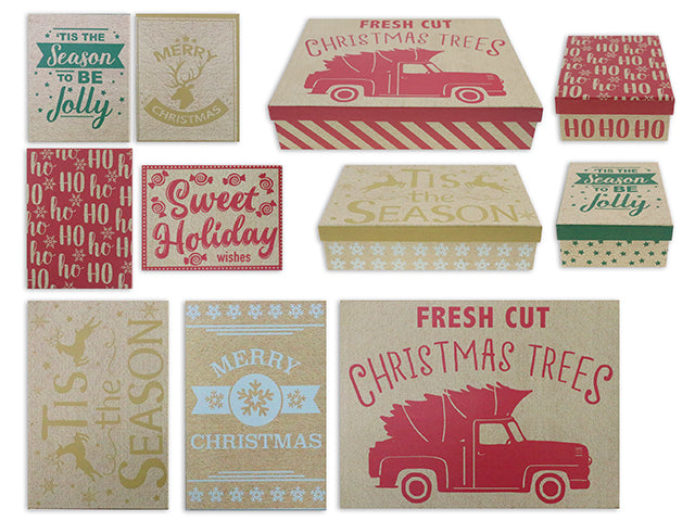 Christmas Kraft Foil Hot Stamping Rectangular Gift Box Large