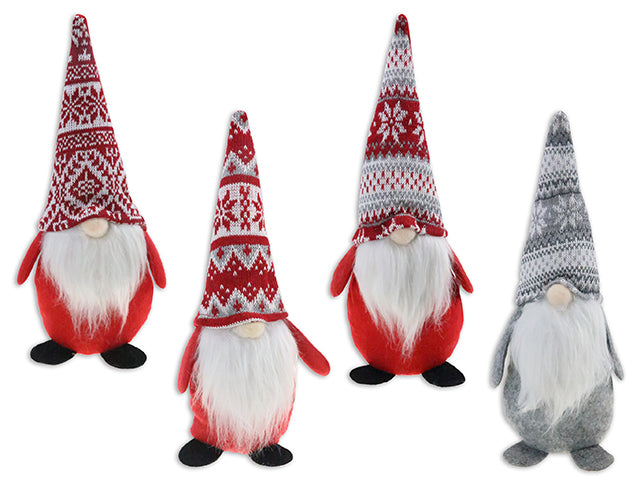 12in Plush Standing Xmas Gnome. 4 Asst.Styles. Cht.