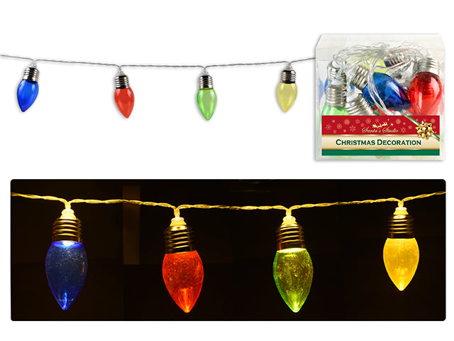 Christmas Battery Operated Led Multi Color Light Bulb String Lights