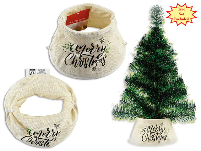 9.25In(D) X 4.75In(H) Xmas Jute Tree Collar W/ 2 Buttons. Cht.