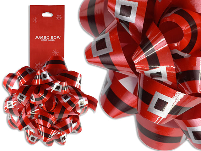 6In (D) 22-Loop Santa Suit Jumbo Xmas Gift Bow. 2Cm (W) Ribbon. H/C.