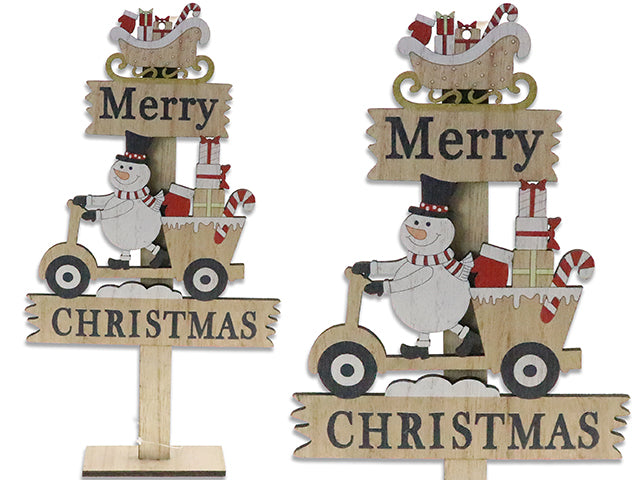 11in x 6-1/8in Die-Cut MDF MERRY CHRISTMAS Xmas Tree Tabletop Decor. Cht.