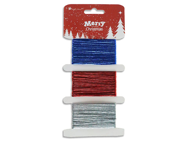 3Pk 5M / 6Pk 1M Xmas Ribbon. 3 Asst.Colour/Pack / 6 Asst.Colour/Pack. T.O.C.