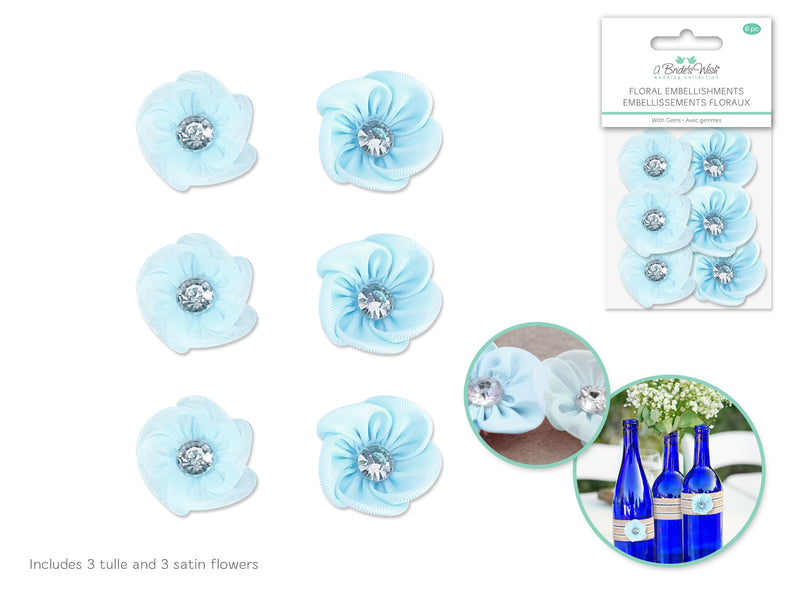 A Brides Wish Light Blue Elegant Rose With Gems