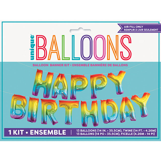 Rainbow Balloon Banner Kit