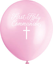 Fancy Pink Cross First Communion Balloon