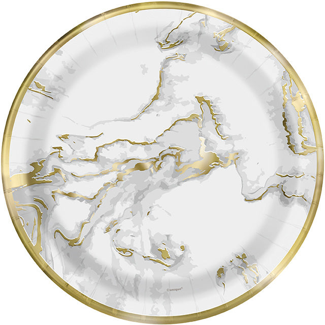 Gold Marble Plates Large