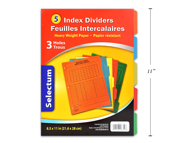 Index Dividers 5 Pack