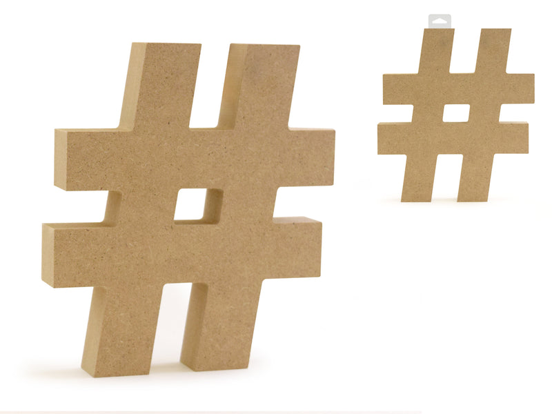 Wood Number Hashtag