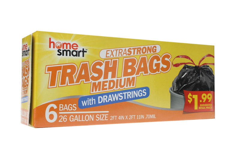 Trash Bag With Drawstring Large 6 Pack
