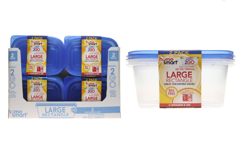Large Plastic Container 2 Pack Large