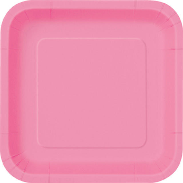 Hot Pink Square Plates Large