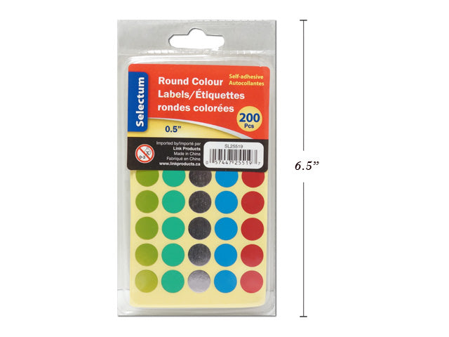 Round Color Labels 200 Pieces