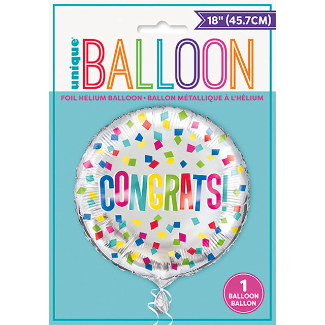 Colorful Congrats Foil Balloon Packaged