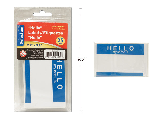 Labels Hello My Name Is 25 Pack