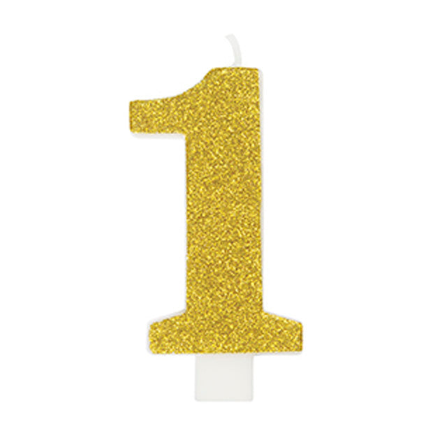 Glitter Number Birthday Candle 1