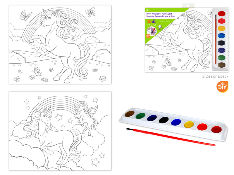 Krafty Kids Unicorns DIY Watercolor Painting Kit